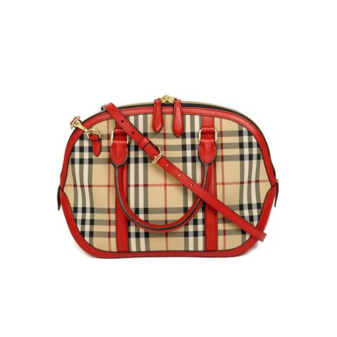 BURBERRY Horseferry Check Small Orchard Bowling Bag Pale 